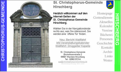 Screenshot und Link: St. Christophorus-Gemeinde